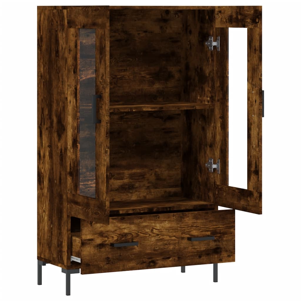 Hoge Kast 69,5X31X115 Cm Bewerkt Hout Kleurig