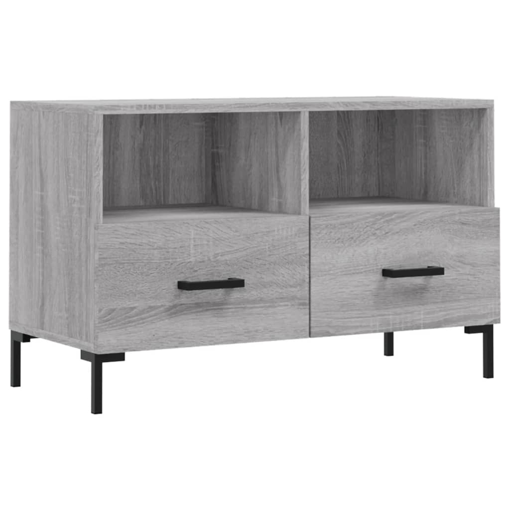 Tv-Meubel 80X36X50 Cm Bewerkt Hout Eikenkleurig