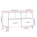 Tv-Meubel 80X36X50 Cm Bewerkt Hout Eikenkleurig