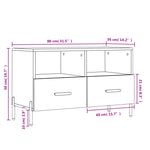 Tv-Meubel 80X36X50 Cm Bewerkt Hout Bruin Eikenkleur
