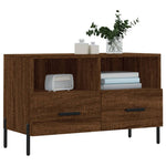 Tv-Meubel 80X36X50 Cm Bewerkt Hout Bruin Eikenkleur