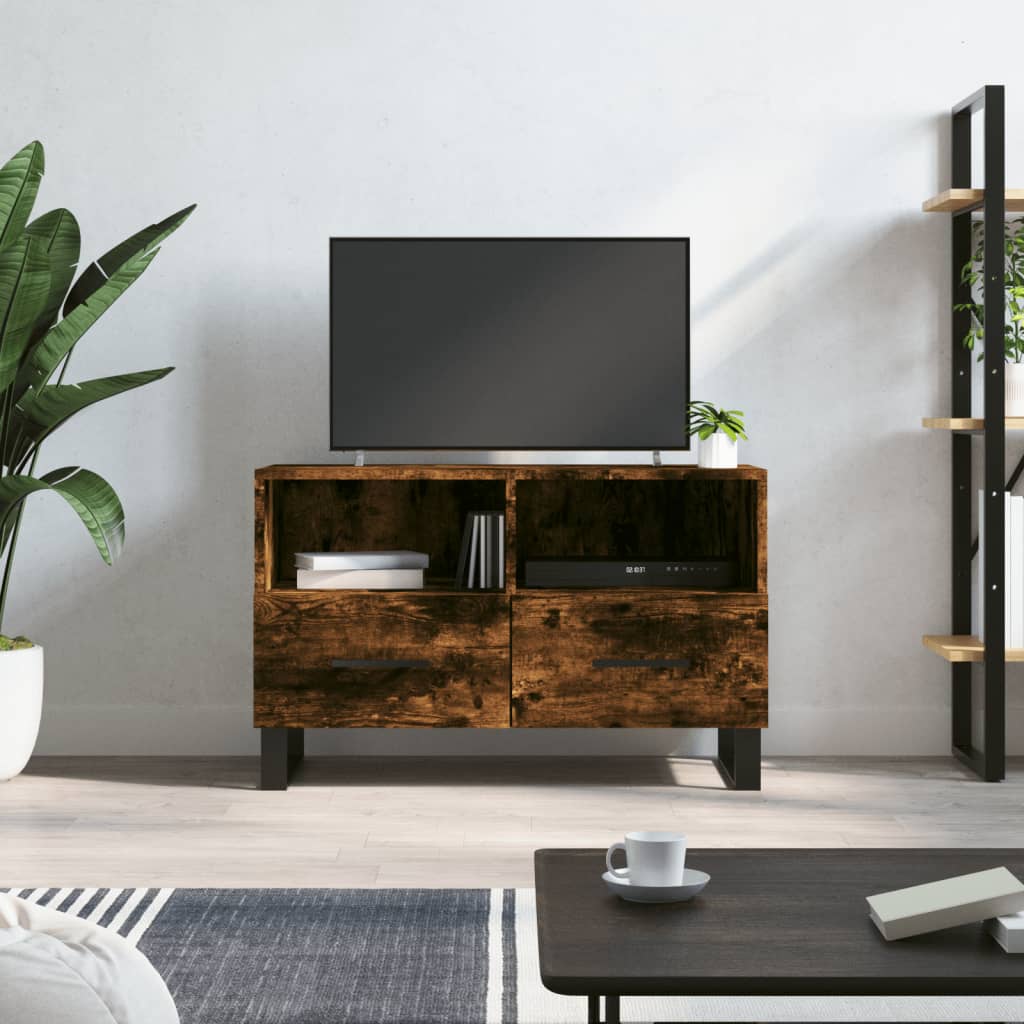 Tv-Meubel 80X36X50 Cm Bewerkt Hout