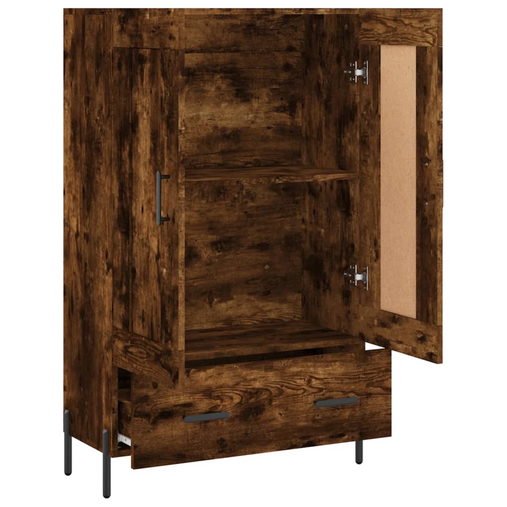 Hoge Kast 69,5X31X115 Cm Bewerkt Hout Kleurig