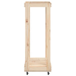 Houtblokhouder Met Wielen 76,5X40X108 Cm Massief Grenenhout