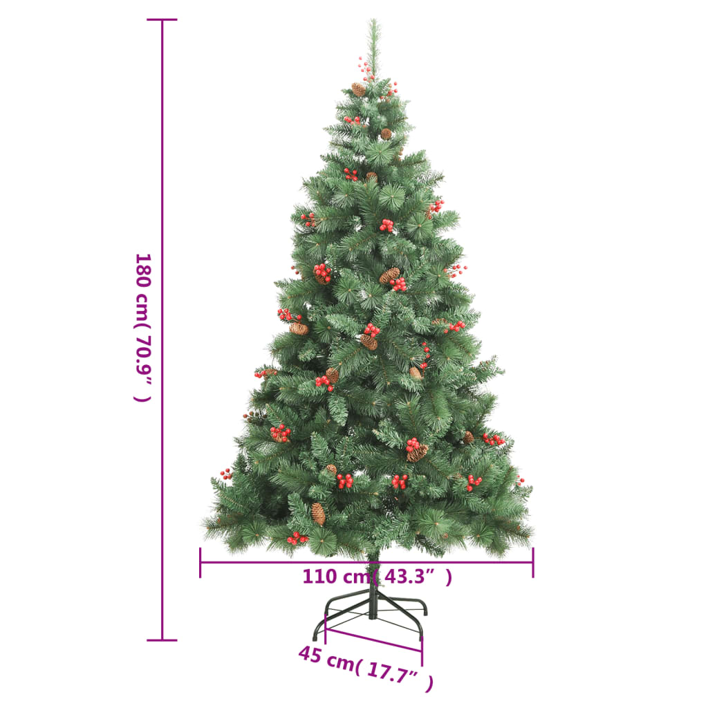 Kunstkerstboom Met Scharnieren Dennenappels En Bessen