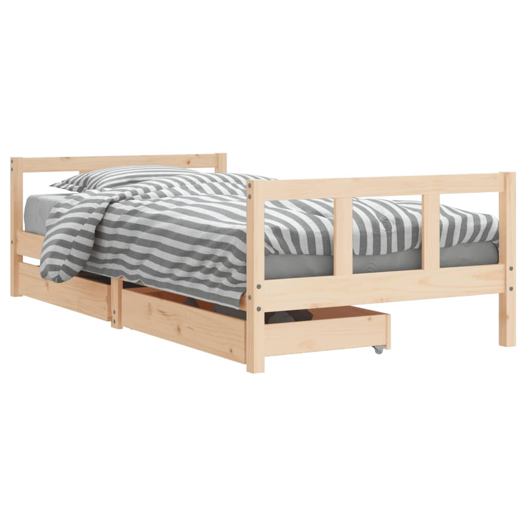 Kinderbedframe Met Lades Massief Grenenhout