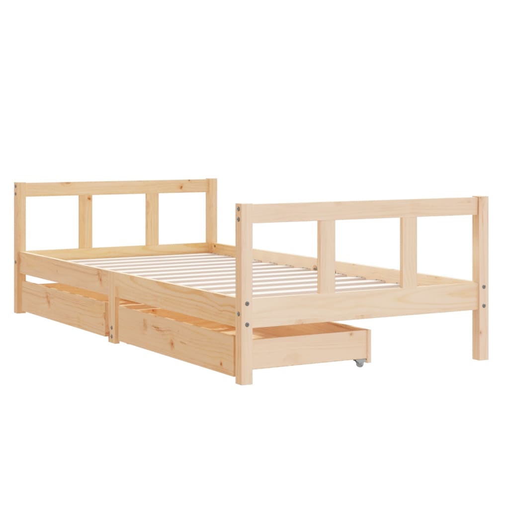 Kinderbedframe Met Lades Massief Grenenhout
