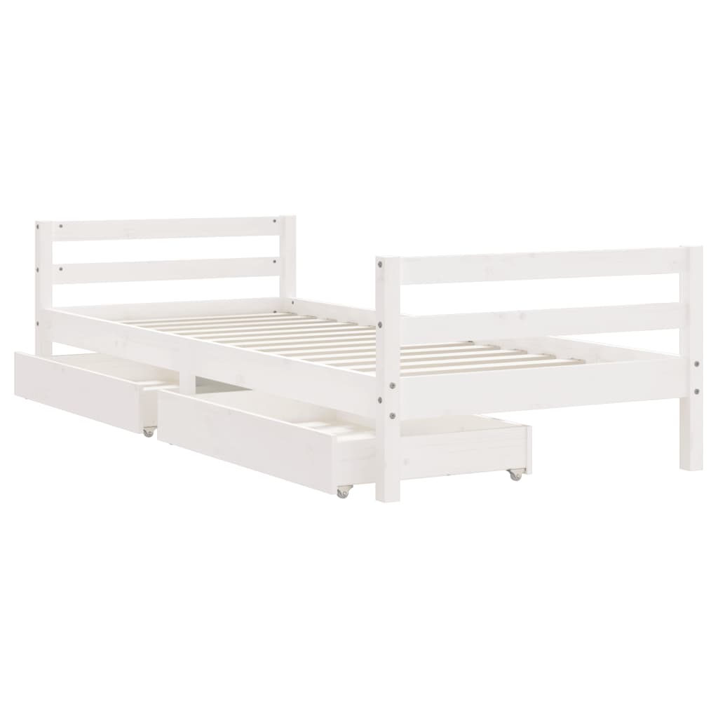 Kinderbedframe Met Lades Massief Grenenhout