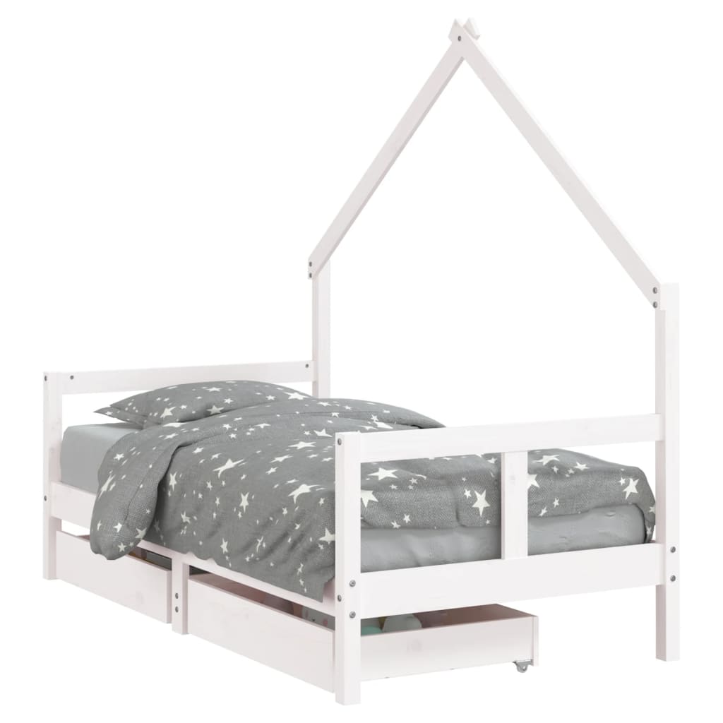 Kinderbedframe Met Lades Massief Grenenhout