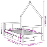 Kinderbedframe Met Lades Massief Grenenhout