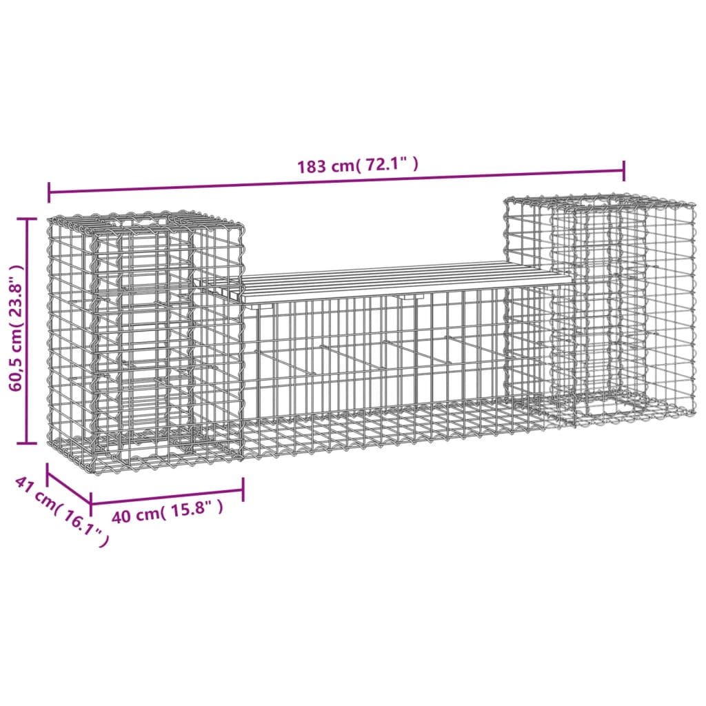 Tuinbank Schanskorfontwerp 83X4X60,5 Cm Massief Douglashout