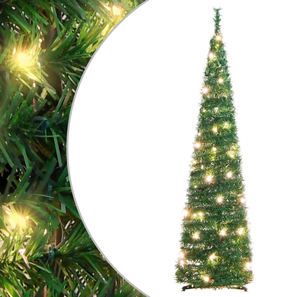 Kunstkerstboom Met Verlichting Pop-Up 210 Cm Groen