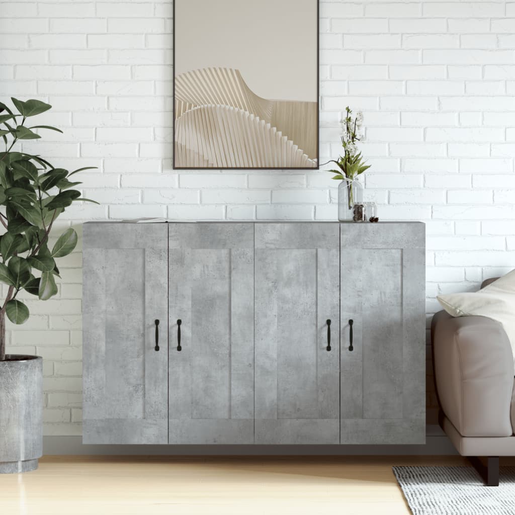 Hangkasten Bewerkt Hout Betongrijs