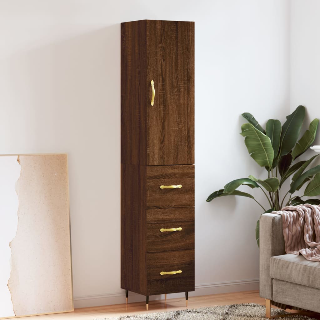 Hoge Kast 34,5X34X180 Cm Bewerkt Hout