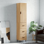 Hoge Kast 34,5X34X180 Cm Bewerkt Hout Kleurig