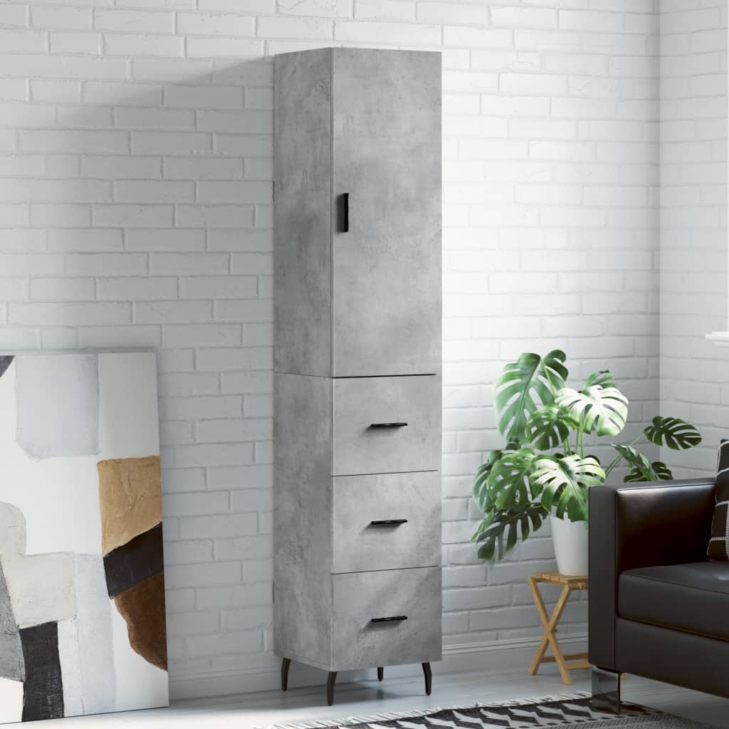 Hoge Kast 34,5X34X180 Cm Bewerkt Hout Kleurig