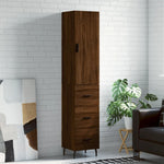 Hoge Kast 34,5X34X180 Cm Bewerkt Hout Kleurig