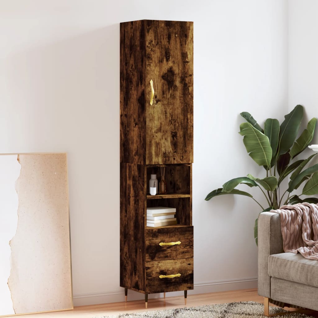 Hoge Kast 34,5X34X180 Cm Bewerkt Hout