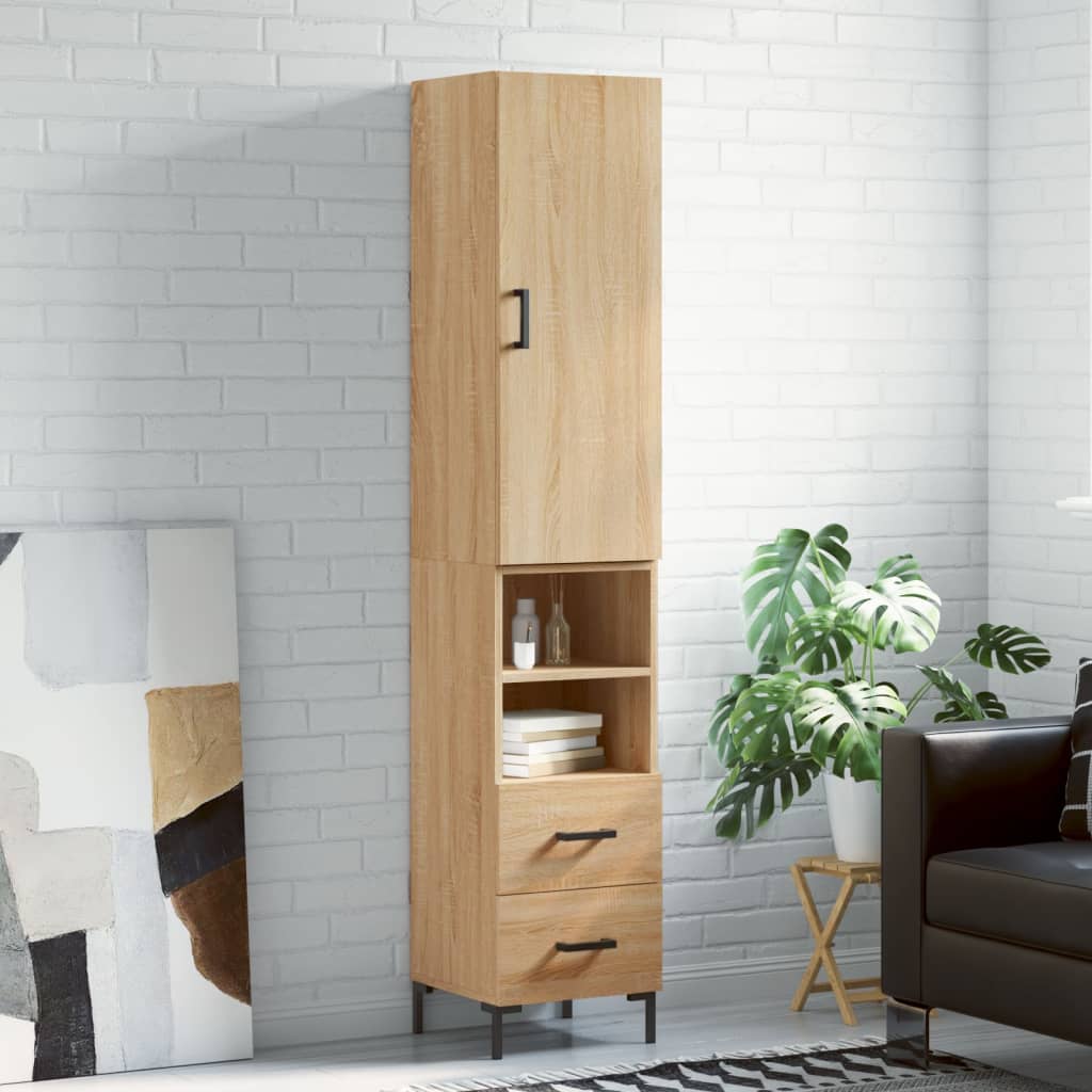 Hoge Kast 34,5X34X180 Cm Bewerkt Hout