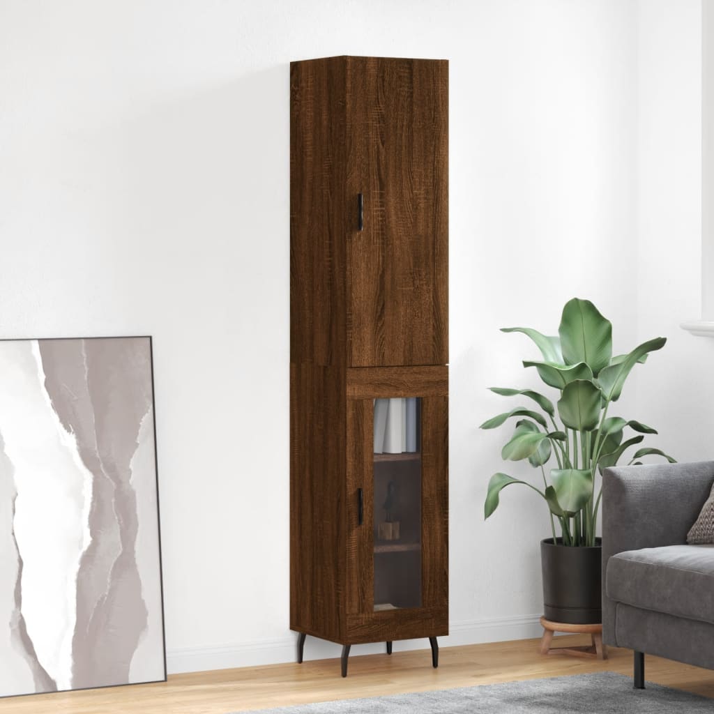 Hoge Kast 34,5X34X180 Cm Bewerkt Hout