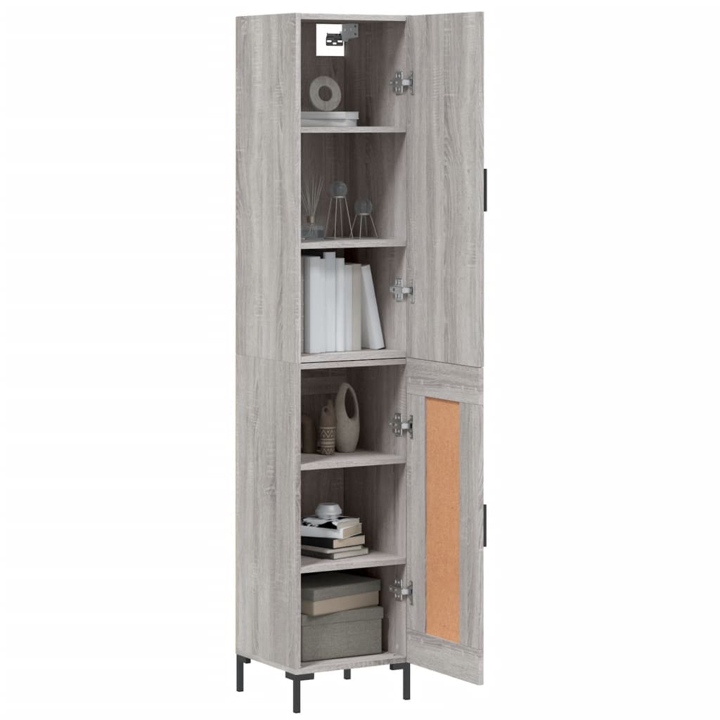 Hoge Kast 34,5X34X180 Cm Bewerkt Hout Eikenkleurig
