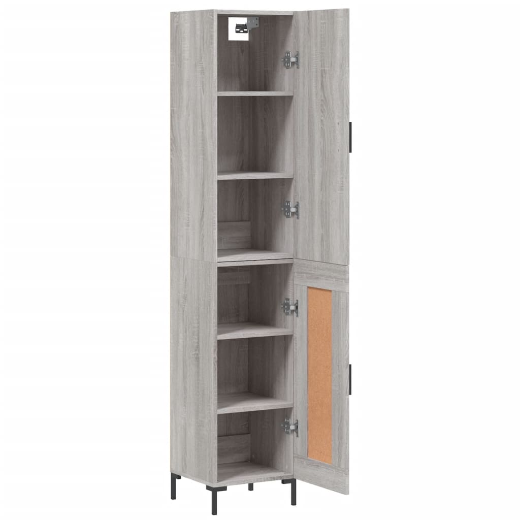 Hoge Kast 34,5X34X180 Cm Bewerkt Hout Eikenkleurig