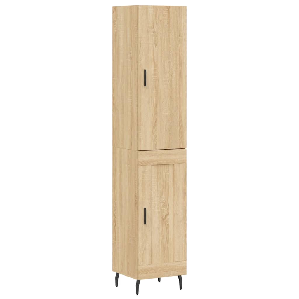 Hoge Kast 34,5X34X180 Cm Bewerkt Hout Kleurig