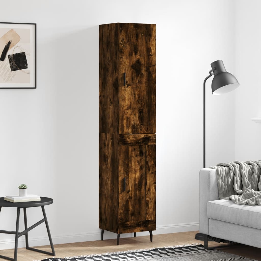 Hoge Kast 34,5X34X180 Cm Bewerkt Hout Kleurig