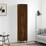 Hoge Kast 34,5X34X180 Cm Bewerkt Hout Kleurig