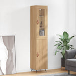 Hoge Kast 34,5X34X180 Cm Bewerkt Hout Kleurig