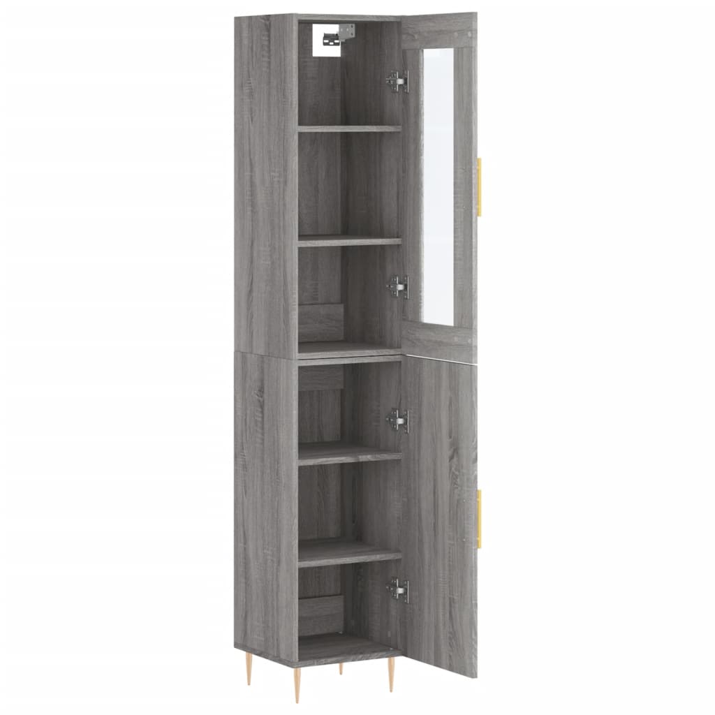 Hoge Kast 34,5X34X180 Cm Bewerkt Hout Eikenkleurig