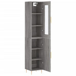 Hoge Kast 34,5X34X180 Cm Bewerkt Hout Eikenkleurig