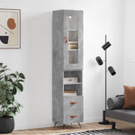 Hoge Kast 34,5X34X180 Cm Bewerkt Hout Eikenkleurig