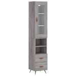 Hoge Kast 34,5X34X180 Cm Bewerkt Hout Eikenkleurig