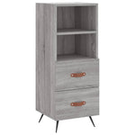 Hoge Kast 34,5X34X180 Cm Bewerkt Hout Eikenkleurig
