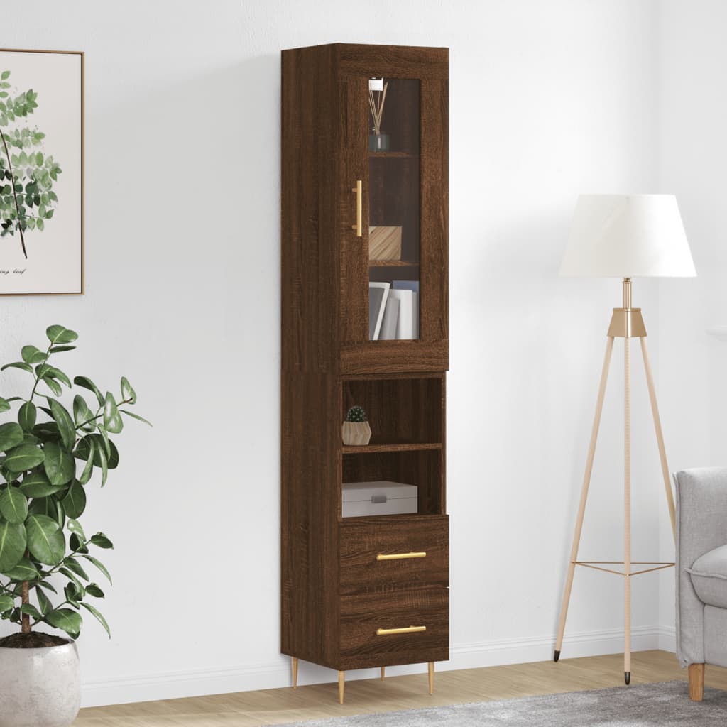 Hoge Kast 34,5X34X180 Cm Bewerkt Hout