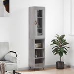 Hoge Kast 34,5X34X180 Cm Bewerkt Hout Kleurig