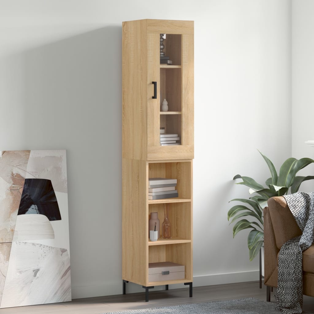 Hoge Kast 34,5X34X180 Cm Bewerkt Hout