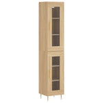 Hoge Kast 34,5X34X180 Cm Bewerkt Hout Kleurig