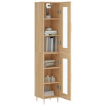 Hoge Kast 34,5X34X180 Cm Bewerkt Hout Kleurig