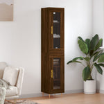 Hoge Kast 34,5X34X180 Cm Bewerkt Hout Kleurig