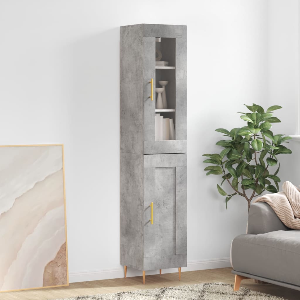 Hoge Kast 34,5X34X180 Cm Bewerkt Hout Kleurig