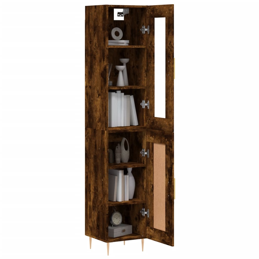 Hoge Kast 34,5X34X180 Cm Bewerkt Hout Kleurig