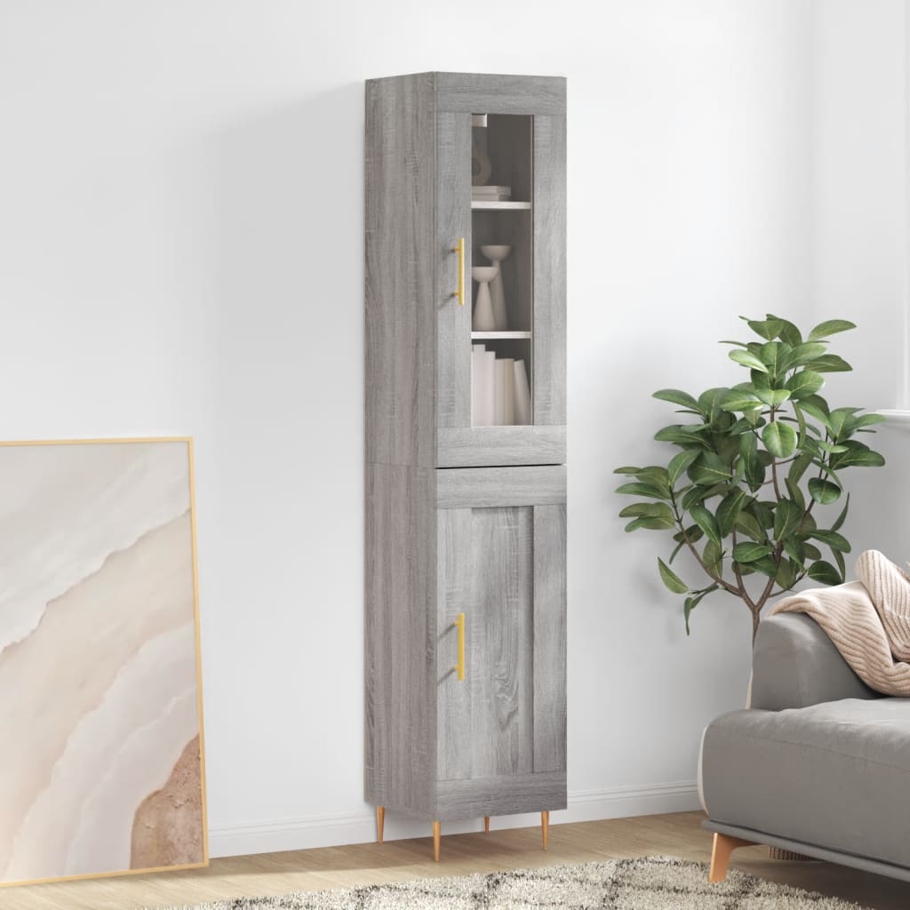 Hoge Kast 34,5X34X180 Cm Bewerkt Hout Kleurig