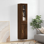 Hoge Kast 34,5X34X180 Cm Bewerkt Hout Kleurig