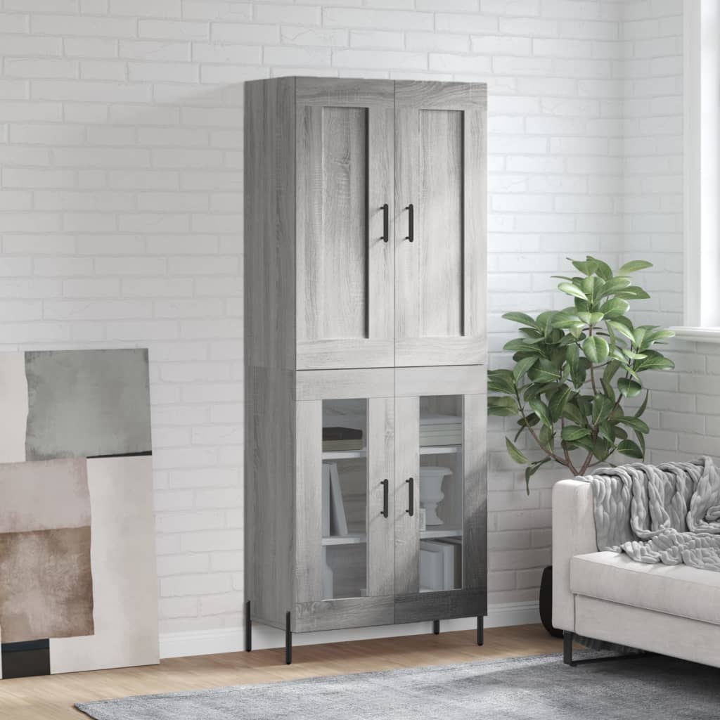 Hoge Kast 69,5X34X180 Cm Bewerkt Hout