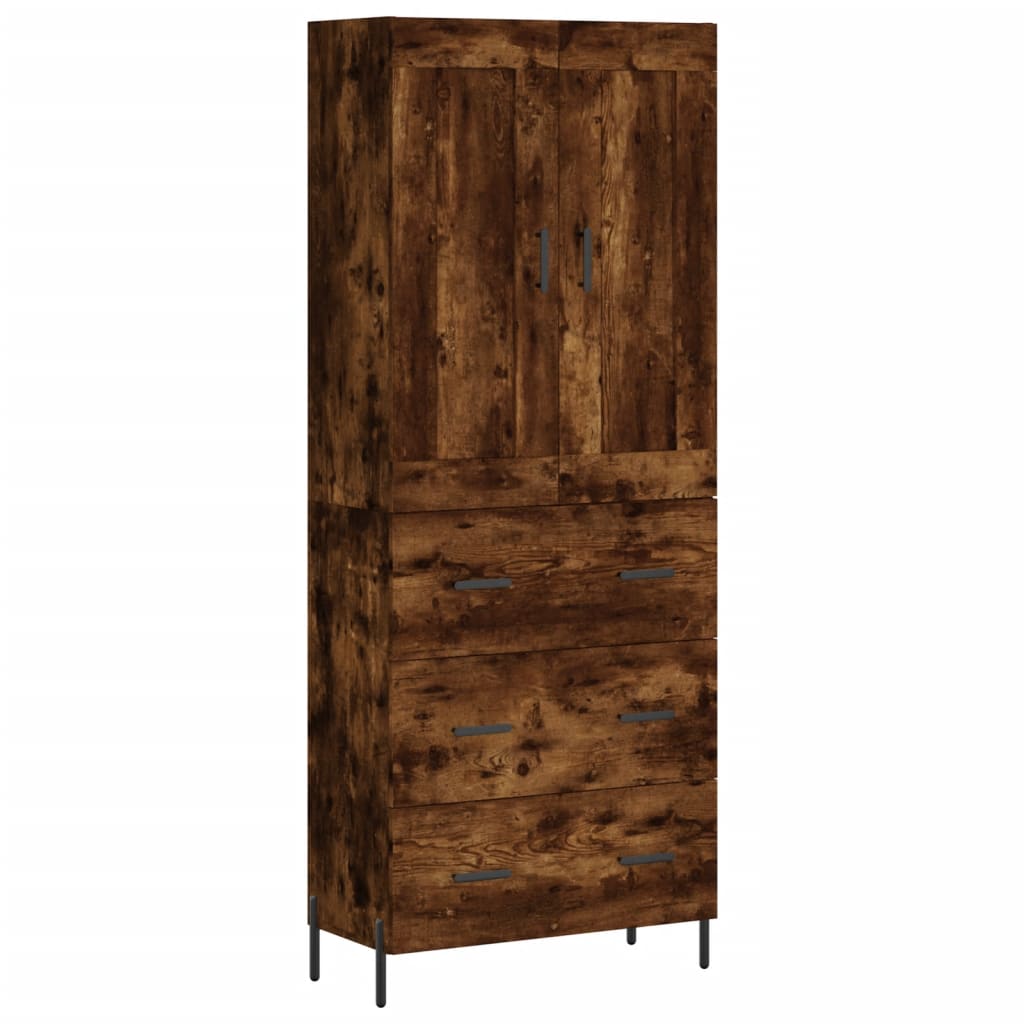 Hoge Kast 69,5X34X180 Cm Bewerkt Hout Kleurig