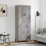 Hoge Kast 69,5X34X180 Cm Bewerkt Hout