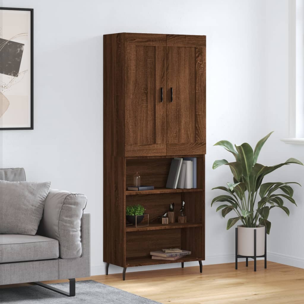 Hoge Kast 69,5X34X180 Cm Bewerkt Hout