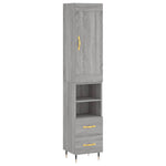 Hoge Kast 34,5X34X180 Cm Bewerkt Hout Eikenkleurig